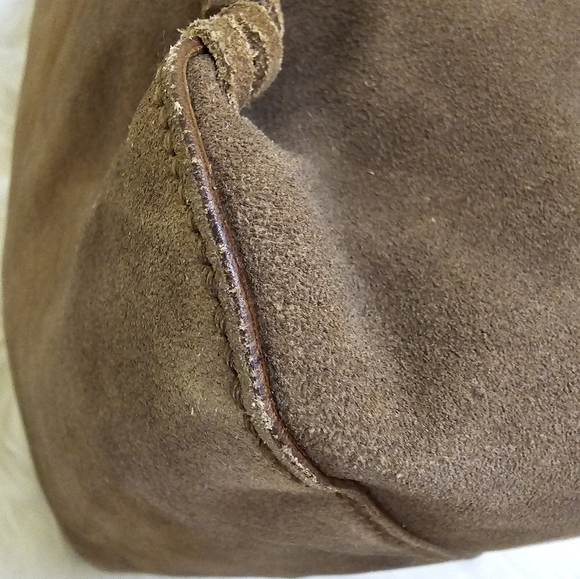 Authentic Gucci Hand Bag Bamboo Brown Suede Leather - Picture 12 of 17